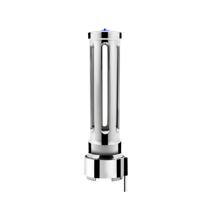 Thread-On Chrome Sonoma Style Gearshift Knob With LED 9/10 Speed Adapter - Blue Crystal/Blue LED