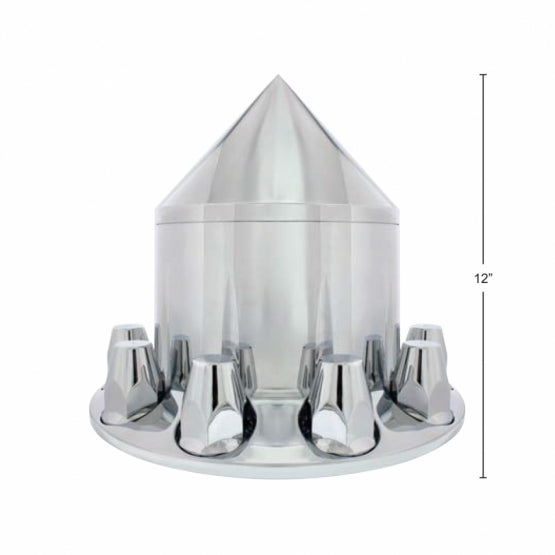 Spike Rear Axle Cover With 33mm Flat Top Thread-On Nut Covers - Chrome