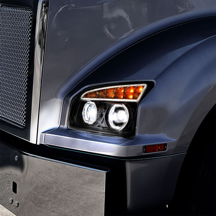 Blackout 11 LED Headlight For 2015-2024 Kenworth T880 - Driver