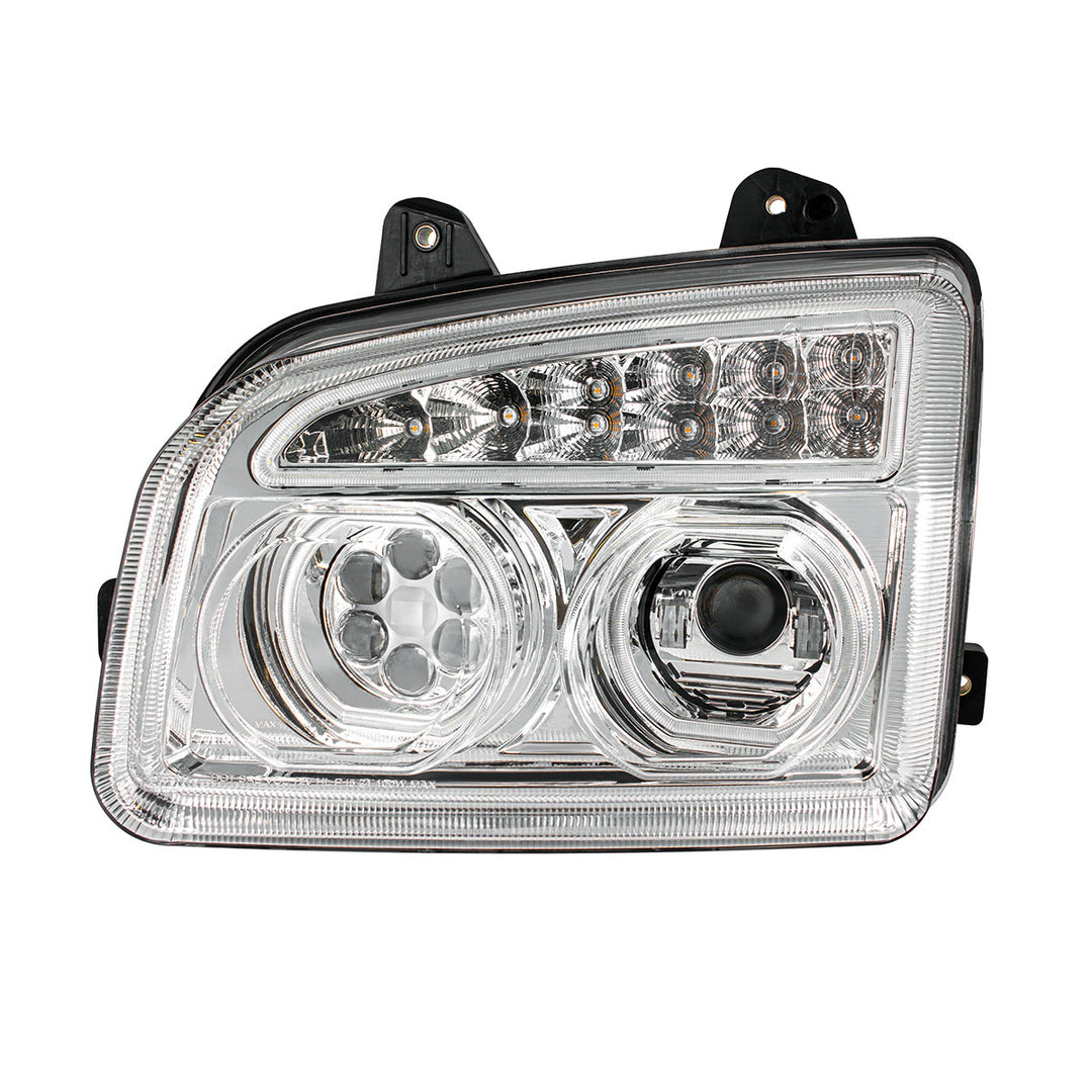 Chrome 11 LED Headlight For 2015-2024 Kenworth T880 - Driver