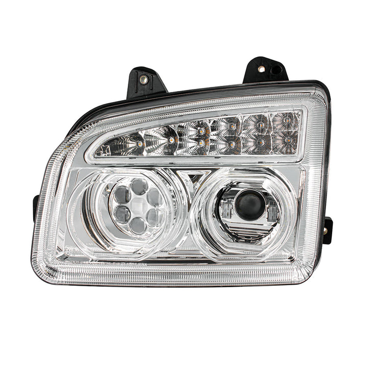 Chrome 11 LED Headlight For 2015-2024 Kenworth T880 - Driver