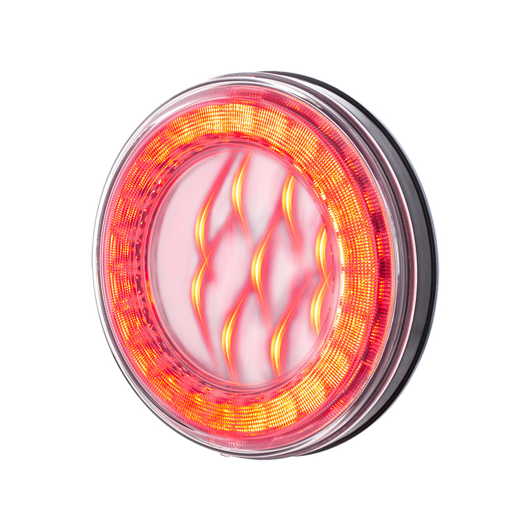 33 LED 4" Round Lumos Light X - Series (Stop, Turn &amp; Tail) - Red LED/Clear Lens