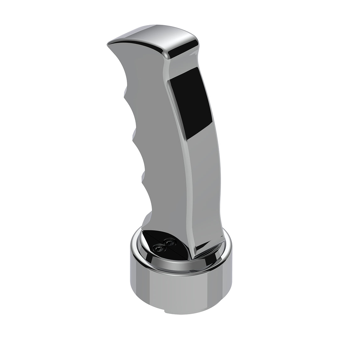 Thread-On Pistol Grip Gearshift Knob With Chrome 9/10 Speed Adapter - Chrome