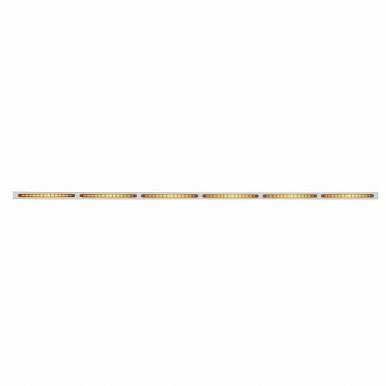 79-1/2" Stainless Bumper Light Bracket With 6 x 14 LED 12" Light Bars - Amber LED/Amber Lens