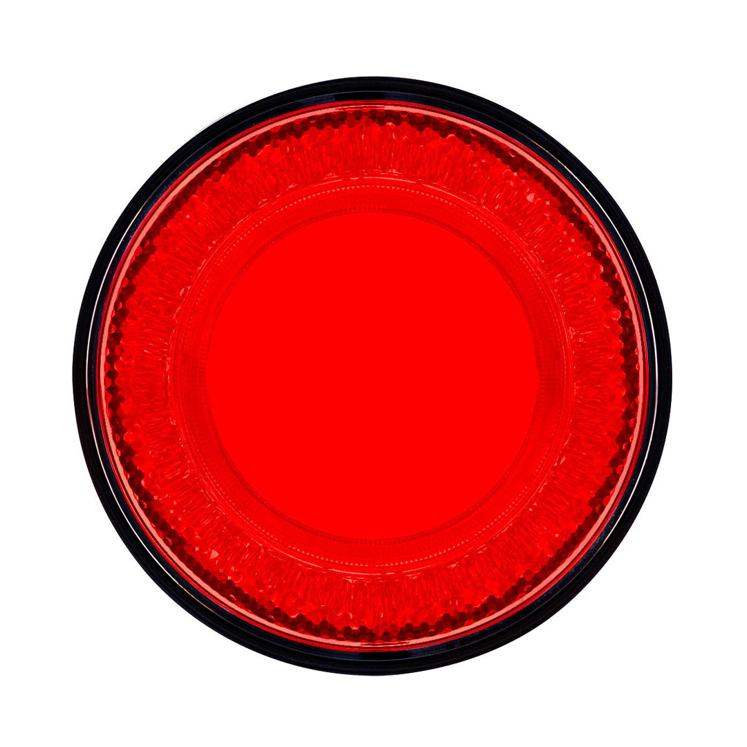 24 LED 4" Round Mirage Light (Stop, Turn &amp; Tail) - Red LED/Red Lens