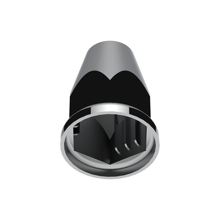 33mm X 2-3/4" Chrome Plastic Nut Covers With Flange - Push-On - Amber Reflector (Color Box of 20)