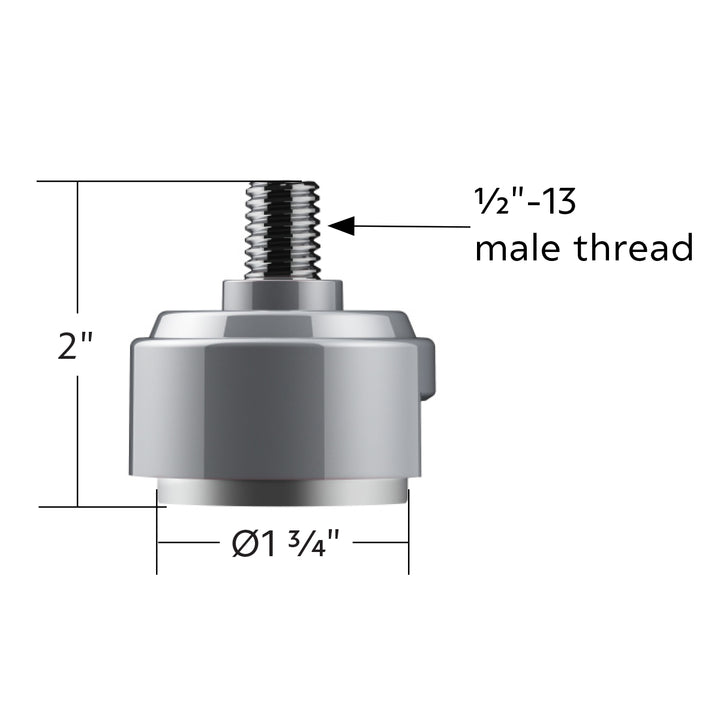 1/2" - 13 Thread-On Shift Knob Mounting Adapter For Eaton Fuller Style 13/15/18 Shifter - Liquid Silver (Bulk)