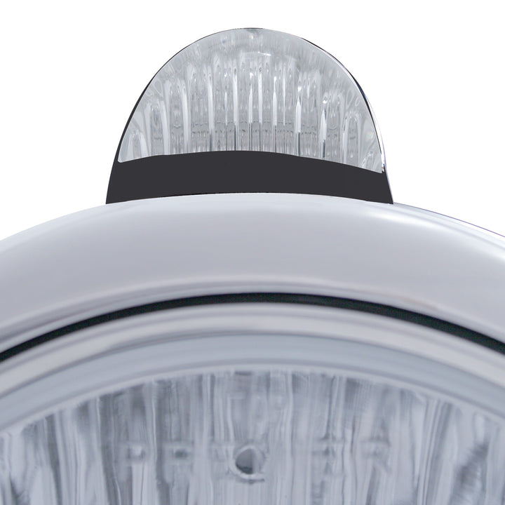 Black Guide 682-C Headlight H4 With White LED &amp; Dual Mode LED Signal - Clear Lens
