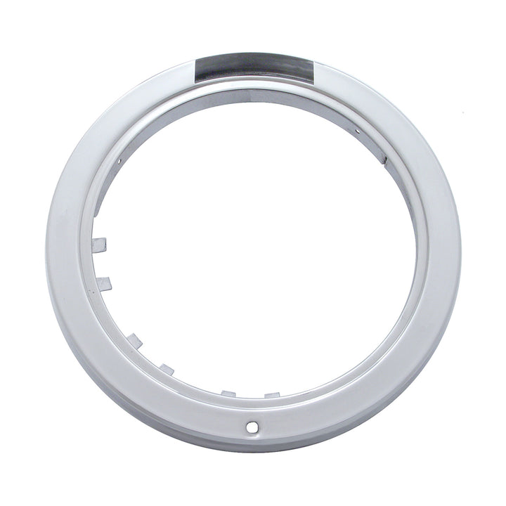 Stainless Steel Bullet Classic Headlight H4 With White LED &amp; Dual Mode LED Signal - Amber Lens