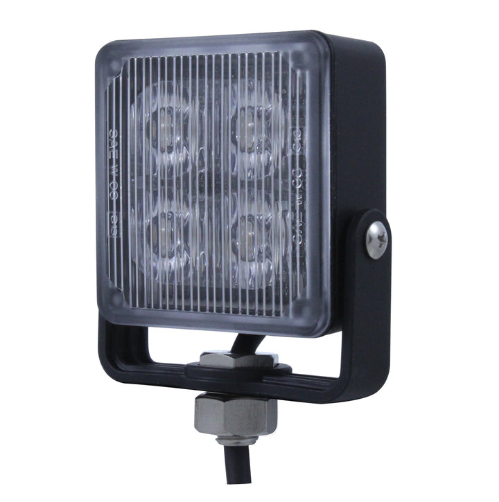 4 High Power LED Square Warning Lighthead - White LED (Bulk)