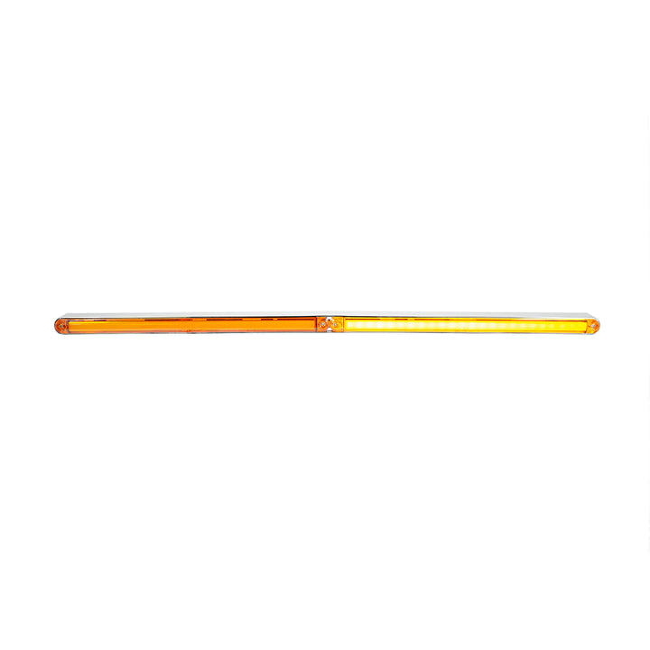 Dual 24 LED Dual Function 12" GloLight Bar With Bezel - Amber LED/Amber Lens
