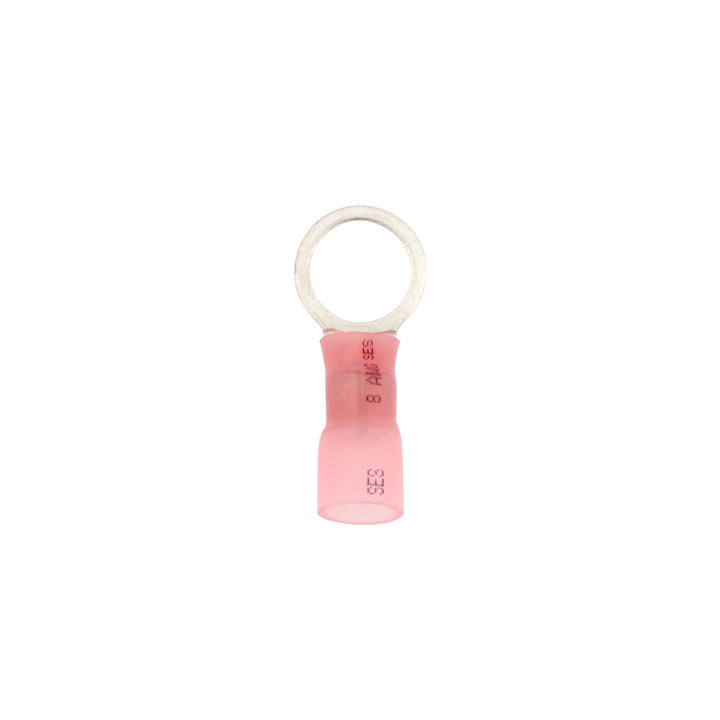 8 AWG 1/2" Stud CS Heat Shrink Ring Terminal - Pink (4-Pack)
