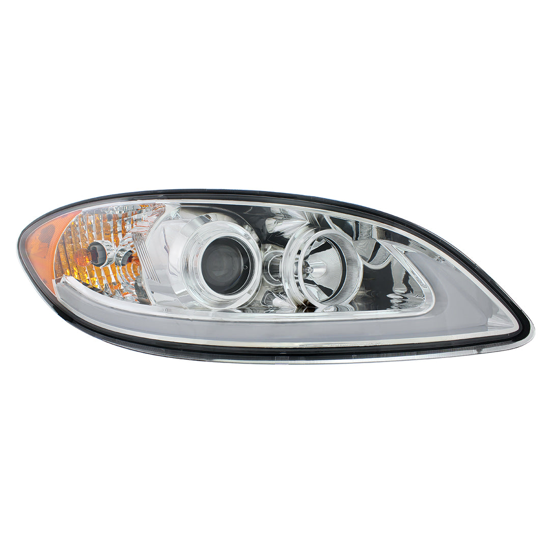 Chrome Projection Headlight With LED Light Bar For 2006-2017 International Prostar - Passenger