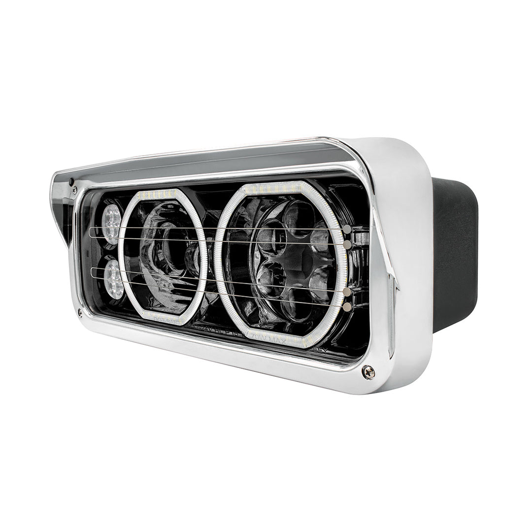 Blackout High Power Heated 10 LED Headlight With LED Turn &amp; DRL - Passenger