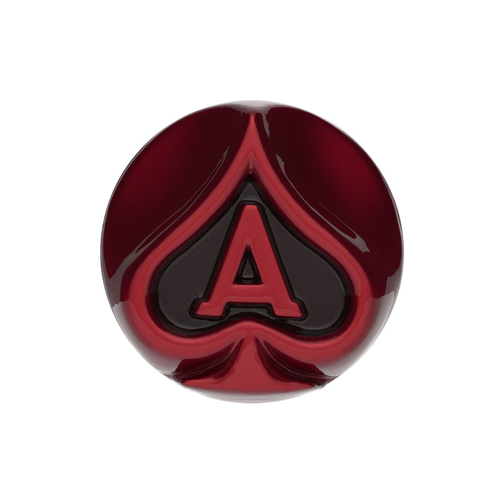 Ace Of Spades Air Valve Knob - Candy Red With Gloss Black Inlay