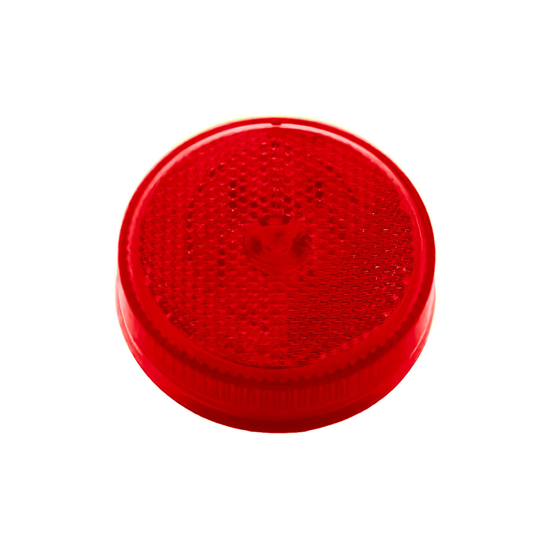8 LED 2-1/2" Round Reflectorize Light (Clearance/Marker) - Red LED/Red Lens (Bulk)