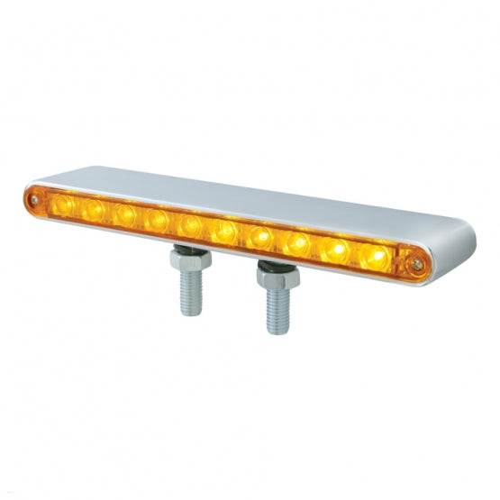 20 LED 9" Double Face Light Bar - Amber &amp; Red LED/Amber &amp; Red Lens