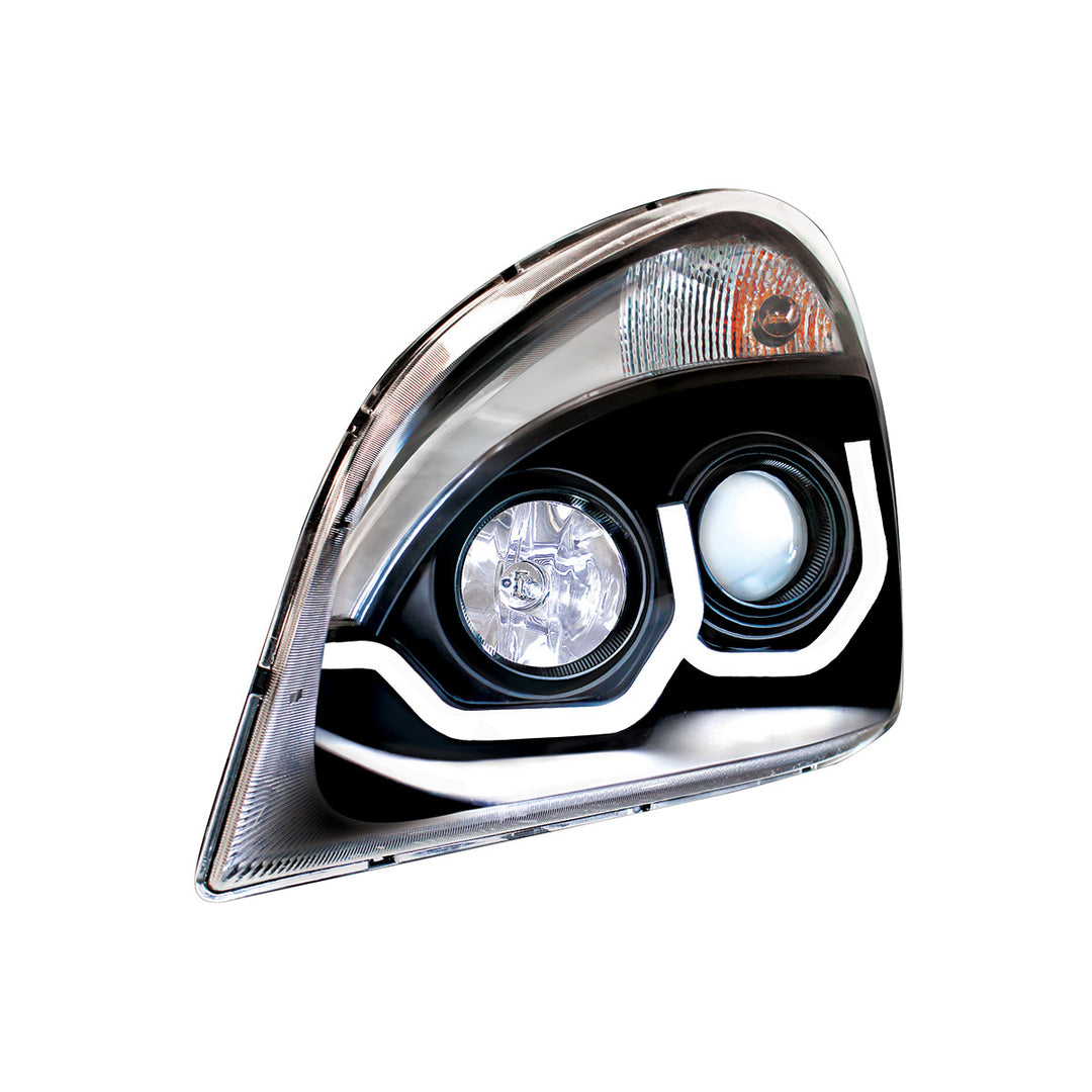 Blackout Projection Headlight With White LED Position Light For 2008-2017 Freightliner Cascadia - Driver