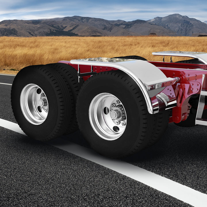60" 430 Stainless Steel (16ga) Roll Formed Edge Smooth Half Fender - Stainless Steel Series (Pair)
