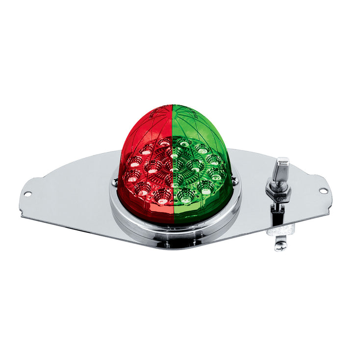 304 Stainless Steel Above Door Dome Light Kit W/ 17 LED Double Fury Watermelon For 2008-2017 FL Cascadia - Red &amp; Green LED