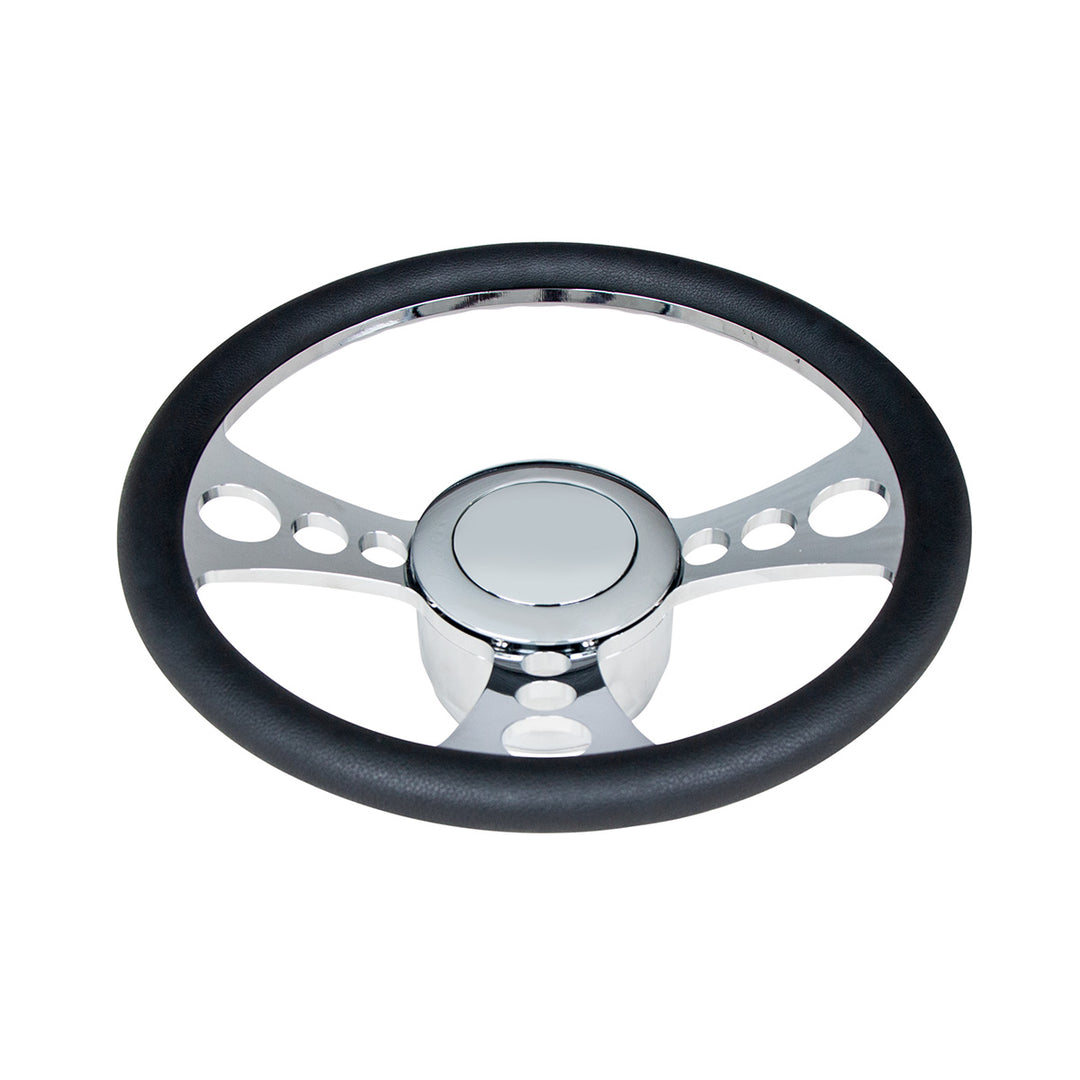 Chrome Aluminum 3 - Bolt Hub Adapter for 9 - Screw Steering Wheel