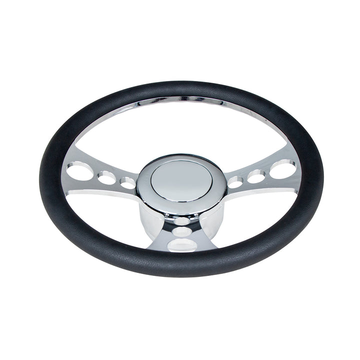 Chrome Aluminum 3 - Bolt Hub Adapter for 9 - Screw Steering Wheel