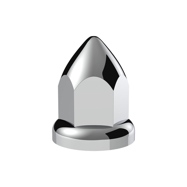 33mm X 2 3/8" Chrome Plastic Bullet Nut Covers W/ Flange - Push-On (Color Box Of 20)