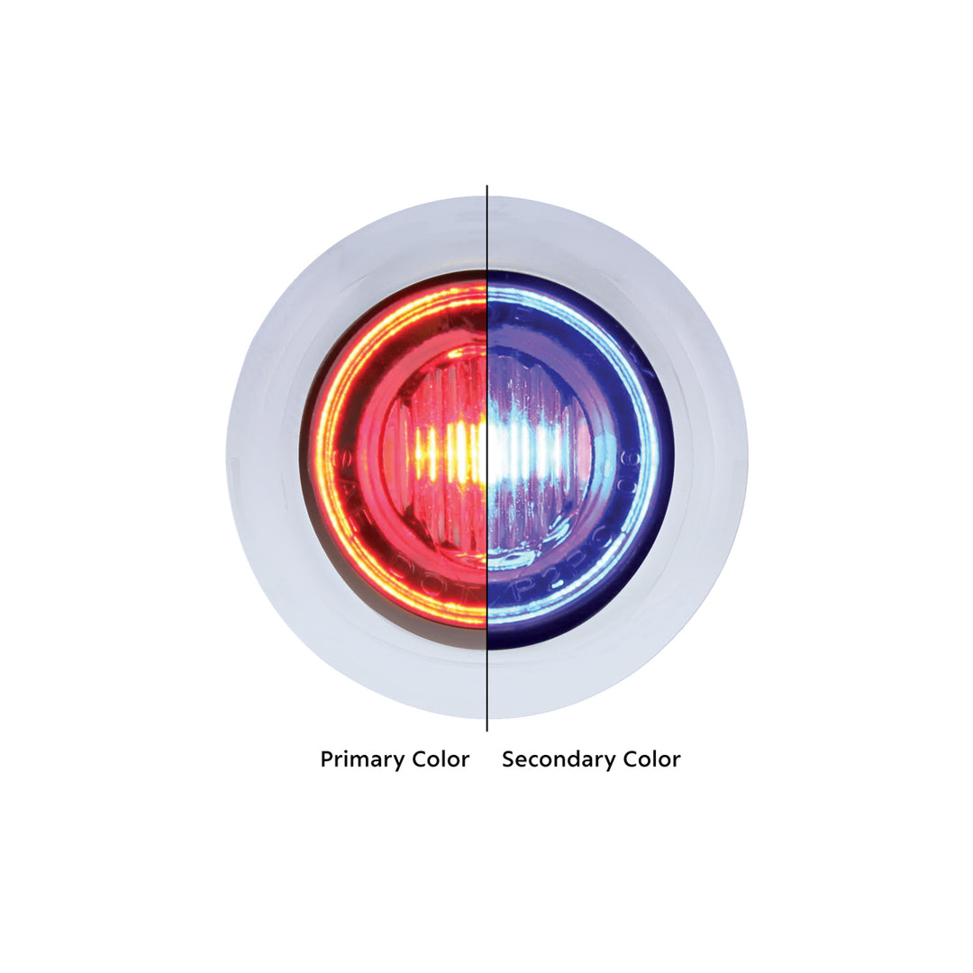 3 LED 3/4" Mini Double Fury Light (Clearance/Marker) - Red LED/Blue LED