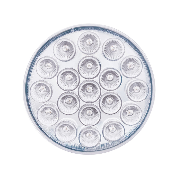 19 LED 4" Round Double Fury Light (Turn Signal) - Amber &amp; Blue LED/Clear Lens