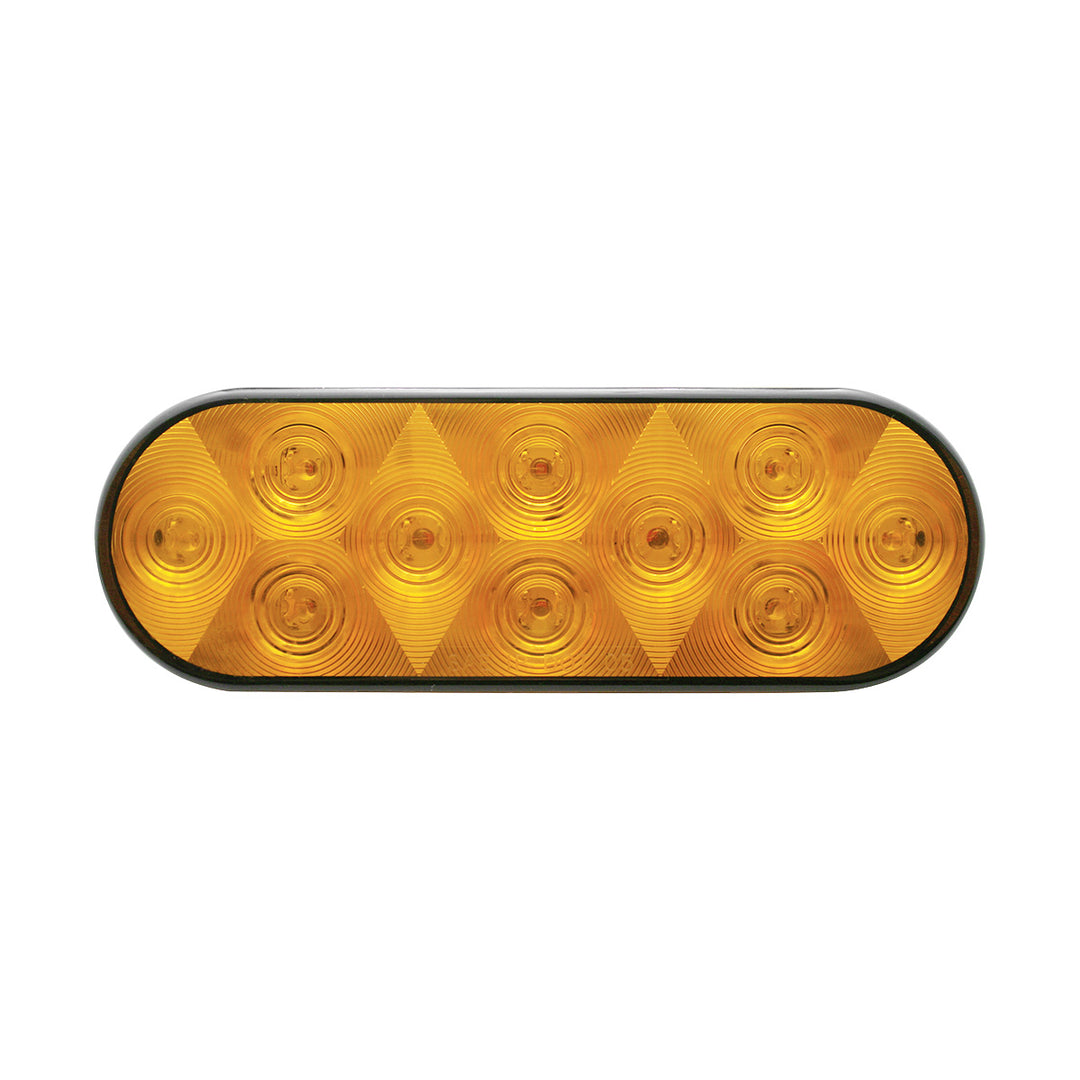 10 LED 6" Oval Turn Signal Light Kit - Amber LED/Amber Lens