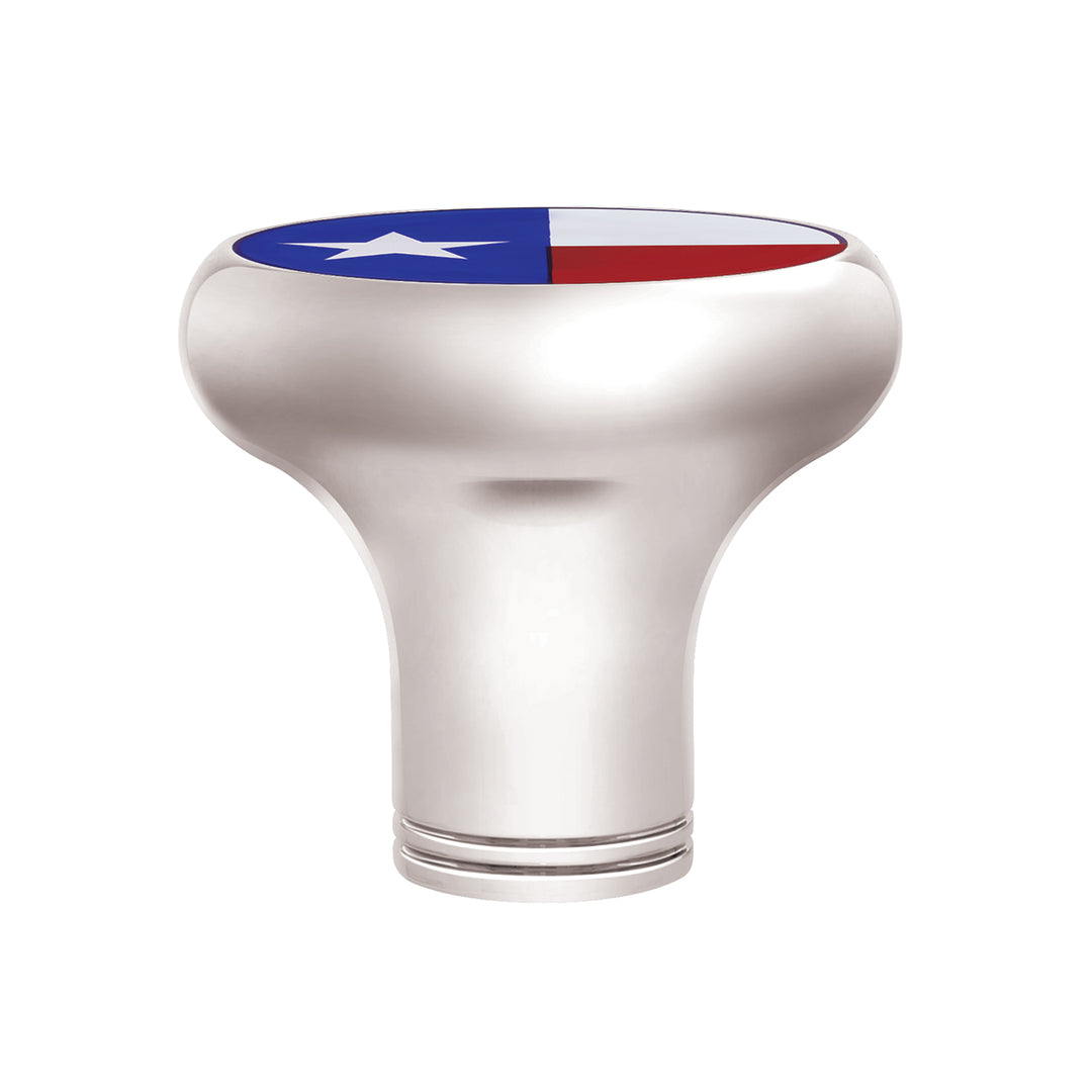 1/2" - 13 Thread-On Gearshift Knob With Texas Flag Sticker - Chrome