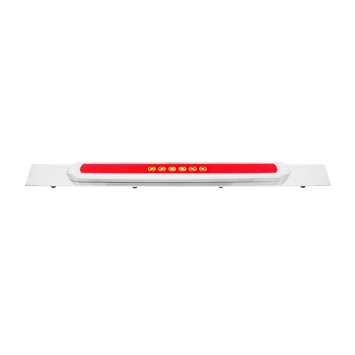 Chrome Top Mud Flap Plate With 28 LED 17" GloLight Bar &amp; Bezel - Red LED/Red Lens (Each)