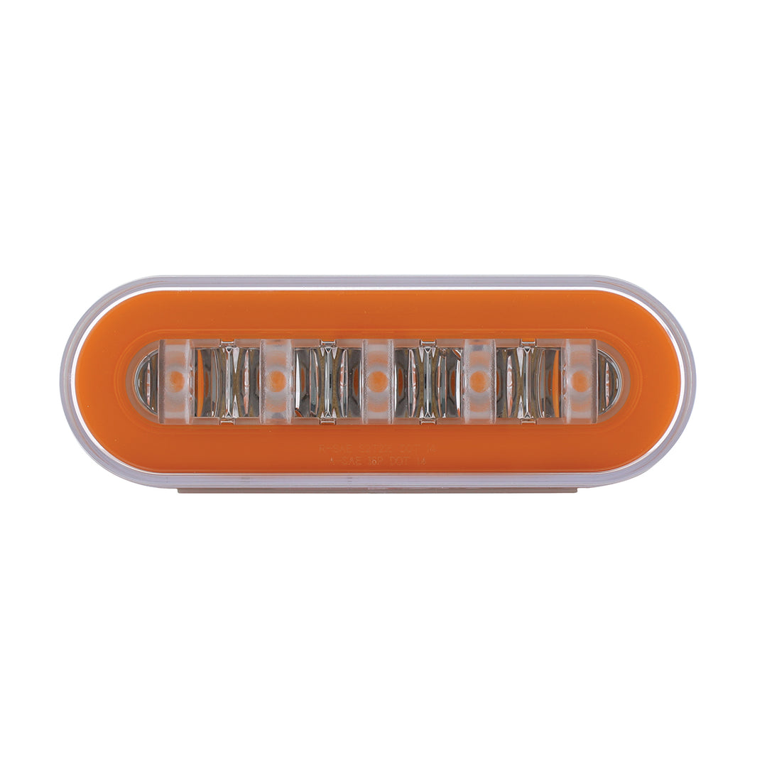 22 LED 6" Oval Clear Lens With Halo Insert GloLight Light - Amber LEDs/Amber Insert (Bulk)