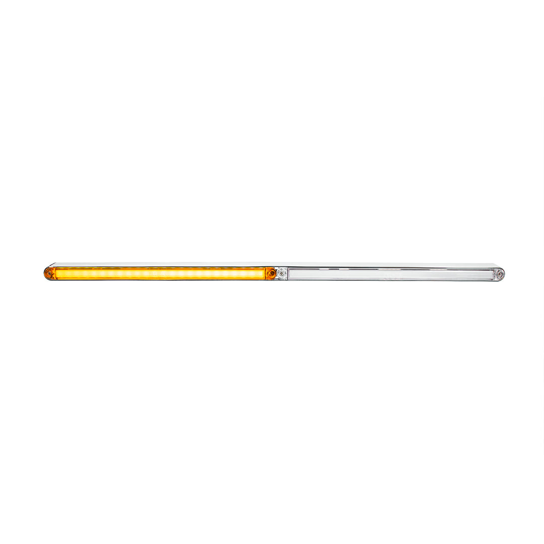 Dual 24 LED Dual Function 12" GloLight Bar With Bezel - Amber LED/Clear Lens