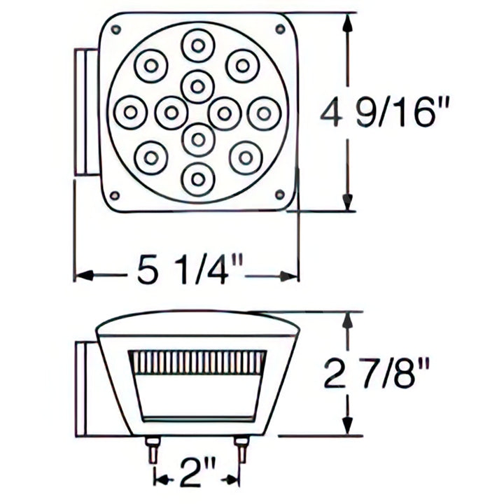 Over 80" Wide LED Submersible Combination Tail Light Without License Light (Bulk)