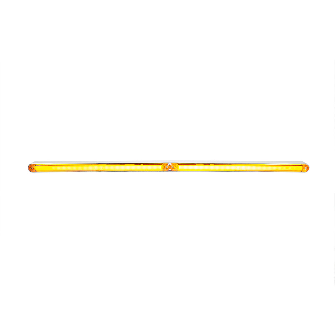 Dual 24 LED Dual Function 12" GloLight Bar With Bezel - Amber LED/Amber Lens