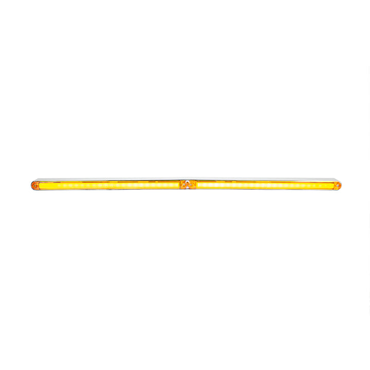 Dual 24 LED Dual Function 12" GloLight Bar With Bezel - Amber LED/Amber Lens