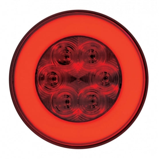 21 LED 4" Round GloLight (Stop, Turn &amp; Tail) - Red LED/Red Lens (Bulk)