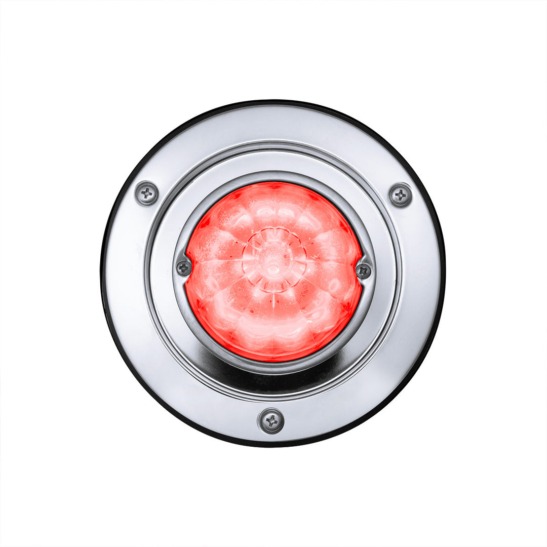 17 LED Dual Function Watermelon Light Sleeper Bunk Kit With 304 Stainless Steel Bezel - Red LED/Clear Lens