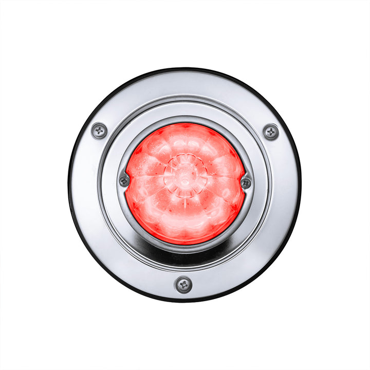 17 LED Dual Function Watermelon Light Sleeper Bunk Kit With 304 Stainless Steel Bezel - Red LED/Clear Lens