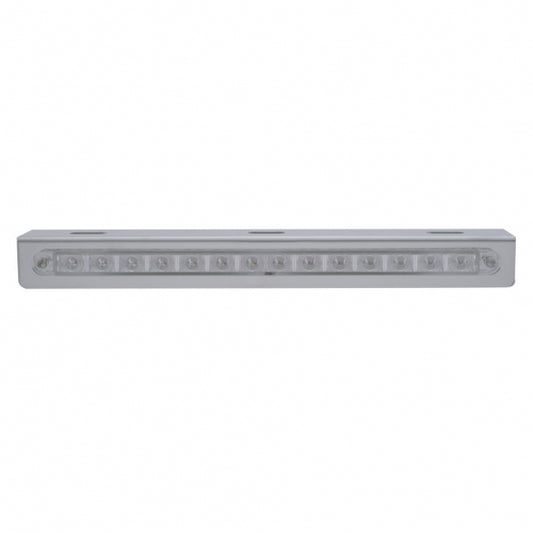 12-3/4" Stainless Light Bracket With 14 LED 12" Light Bar - Amber LED/Clear Lens