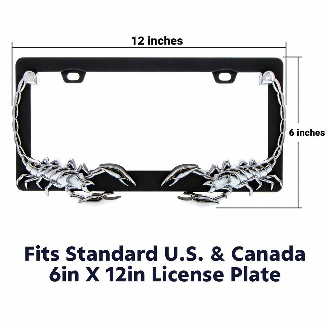 Scorpion License Plate Frame - Chrome