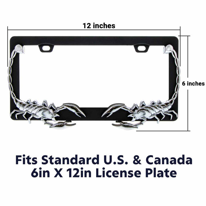 Scorpion License Plate Frame - Chrome