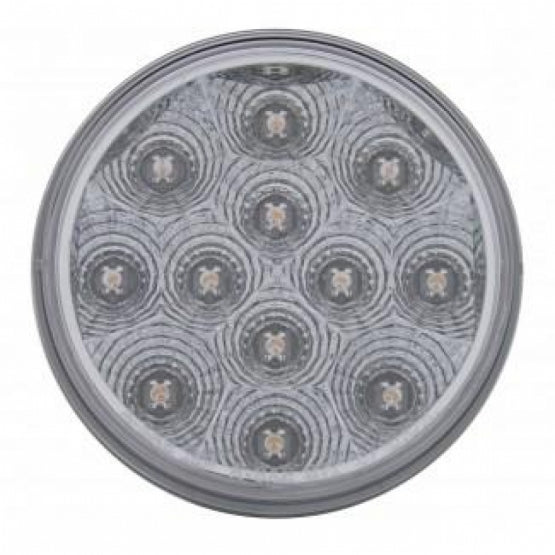 3-3/4" Bolt Pattern Chrome Spring Loaded Bar W/6 x 12 Red LED 4" Reflector Lights - Clear Lens (Pair)