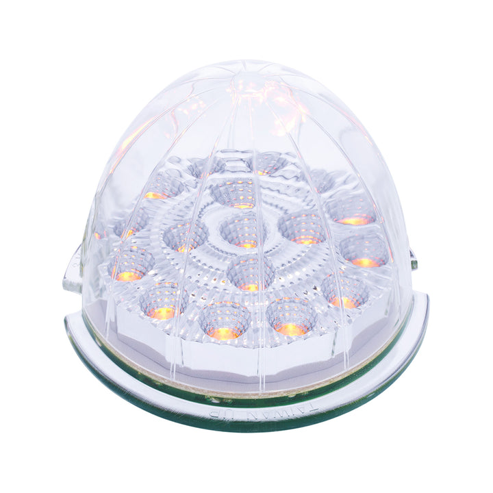 17 LED Dual Function Reflector Cab Light - Amber LED/Clear Lens