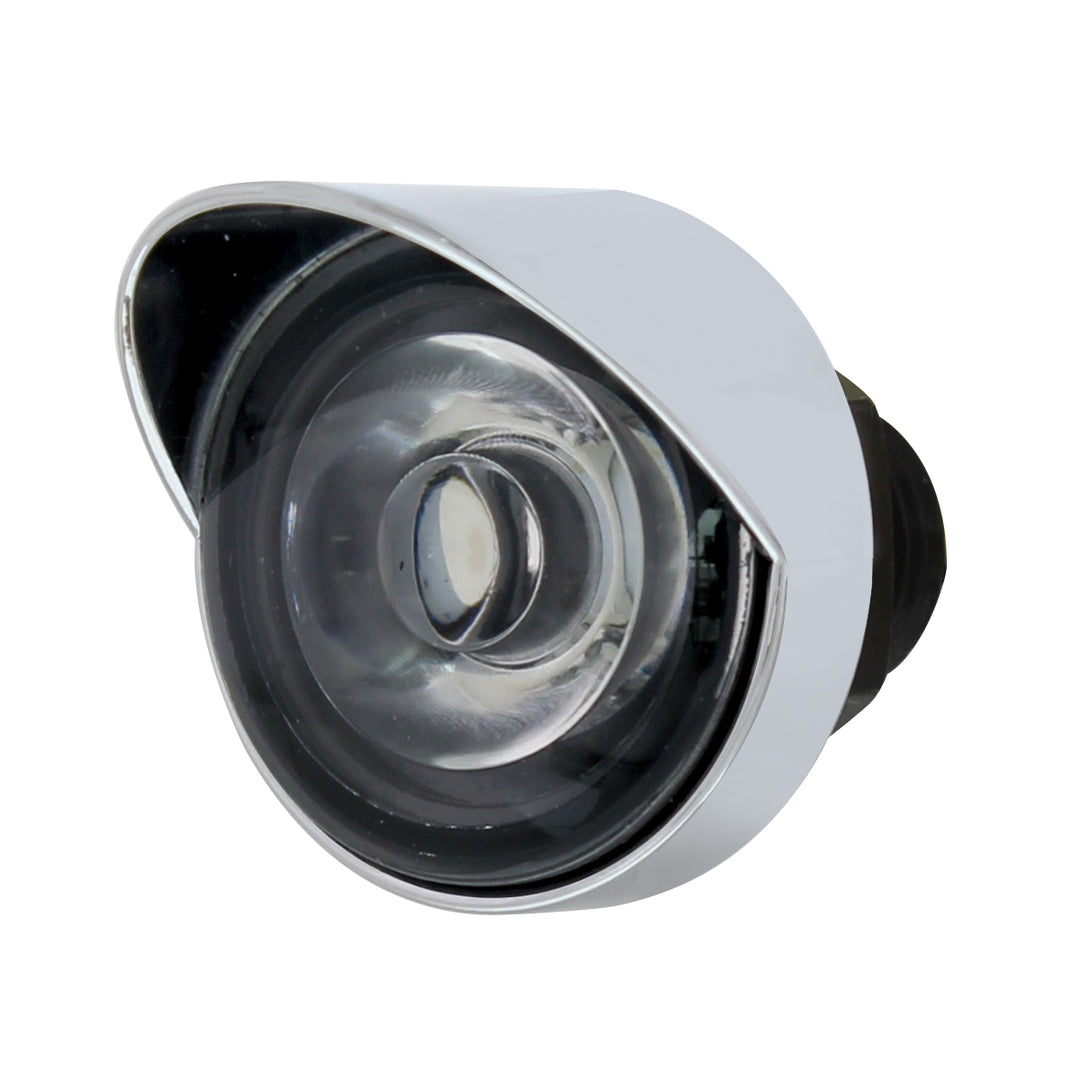 3 High Power LED 1" Light (Clearance/Marker) With Visor - White LED/Clear Lens