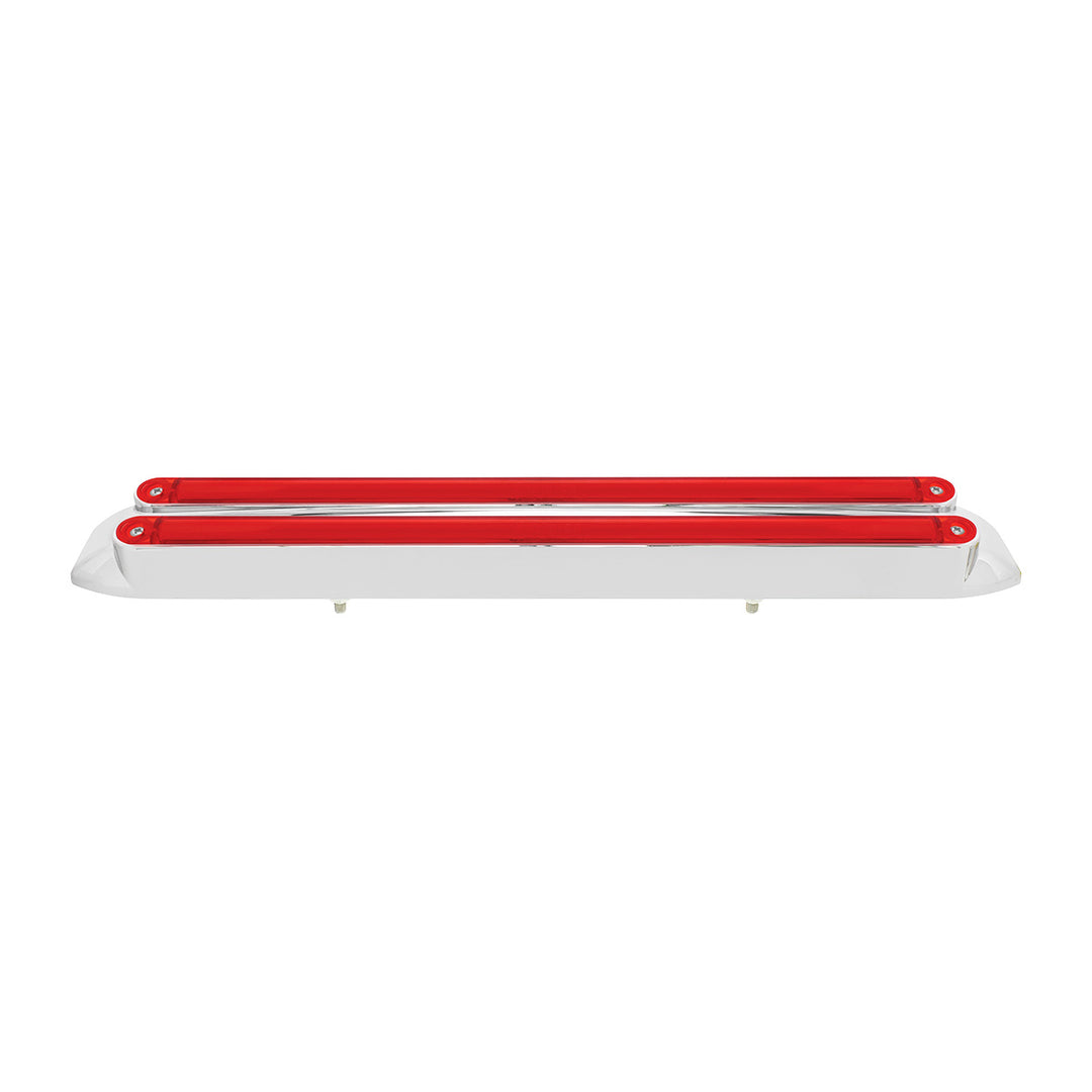 Dual 24 LED Dual Function 12" GloLight Bar With Bezel - Red LED/Red Lens
