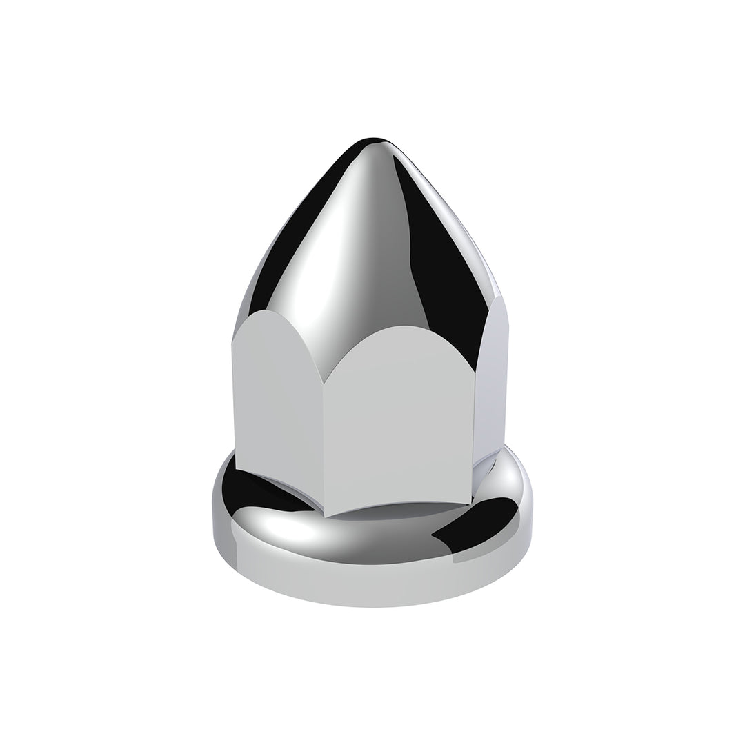 33mm X 2 3/8" Chrome Plastic Bullet Nut Covers W/ Flange - Push-On (Color Box Of 20)