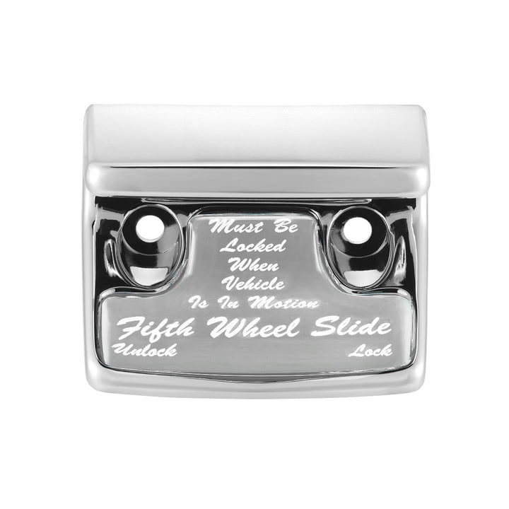 Chrome Plastic Fifth Wheel Switch Guard With Glossy Sticker For 1990-2010 Freightliner Classic - Silver Sticker