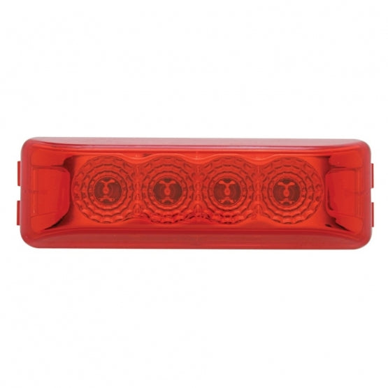 4 LED Reflector Rectangular Light (Clearance/Marker) - Red LED/Red Lens (Bulk)